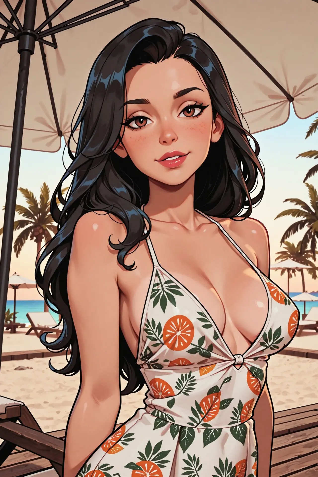 ToonDream style preview of an illustrated adult character with bold outlines and warm colors